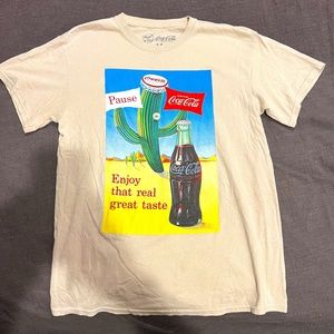 Coca Cola Cactus Vintage Ad Neon Riot Men's T shirt Size M